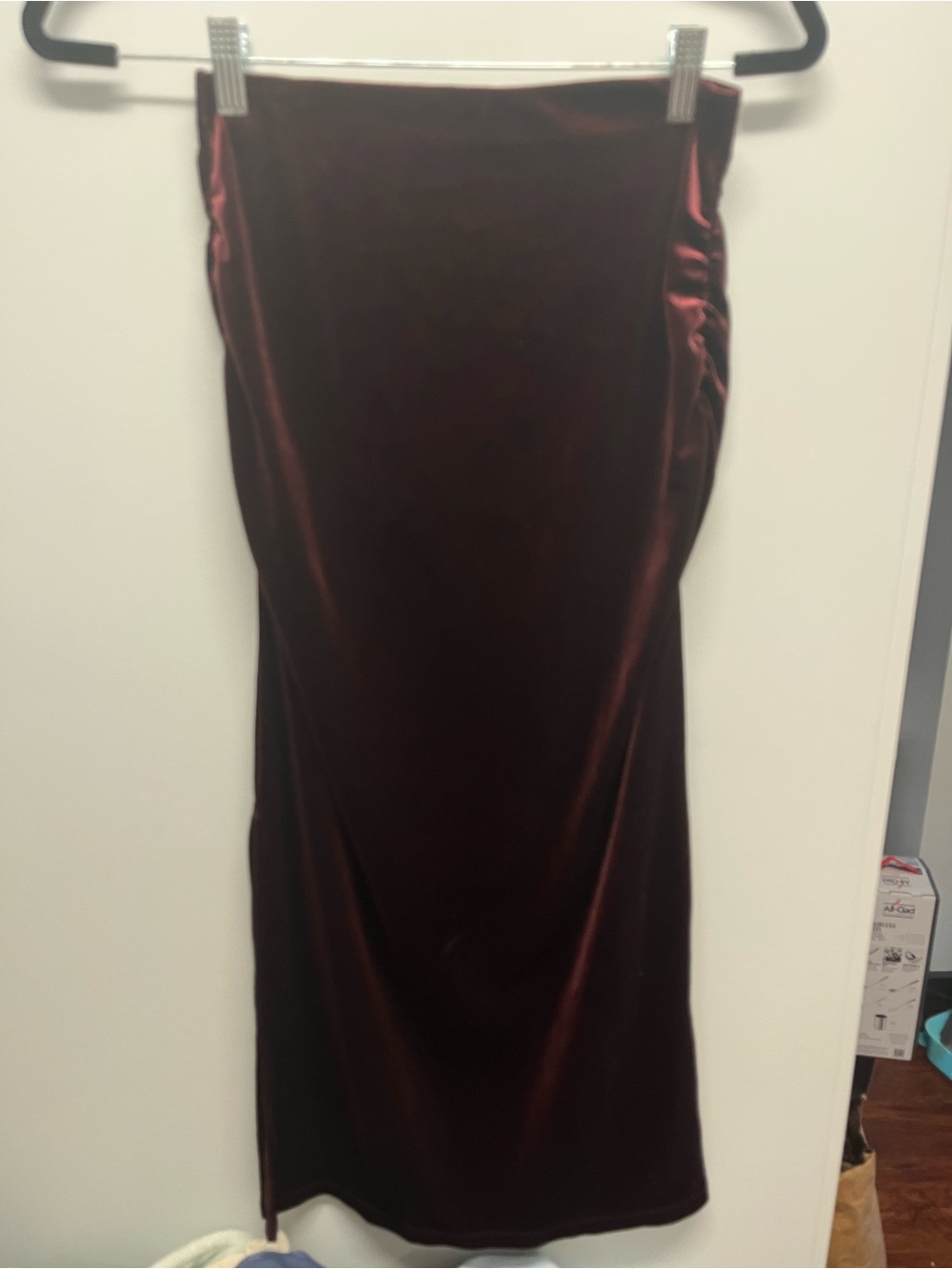 Old Navy Burgundy Velvet Midi Skirt